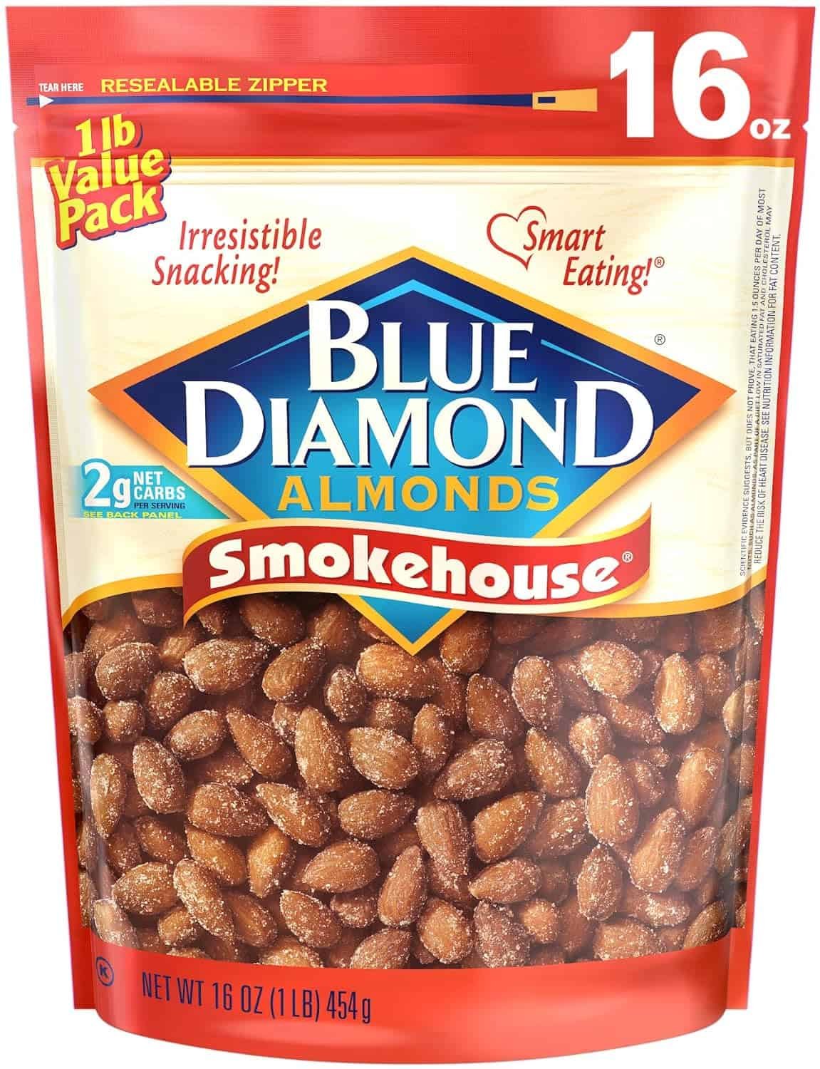 Blue Diamond Almonds Smokehouse Flavored Snack Nuts, 16 Oz Resealable Bag, (Pack of 1) Blue Diamond Almonds Smokehouse Flavored Snack Nuts, 16 Oz Resealable Bag, (Pack of 1)