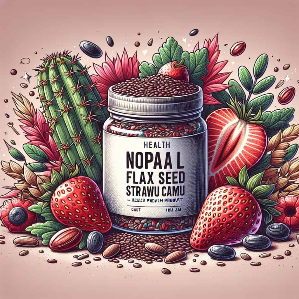 Nuestra Salud Nopal Flax Seed Strawberry Camu Camu - Meal Plus - Maintenance of Good Health - 1lb/ 454g - 100% Natural Blend of Ground Linaza Seed and Superfoods Nuestra Salud Nopal Flax Seed Strawberry Camu Camu - Meal Plus - Maintenance of Good Health - 1lb/ 454g - 100% Natural Blend of Ground Linaza Seed and Superfoods