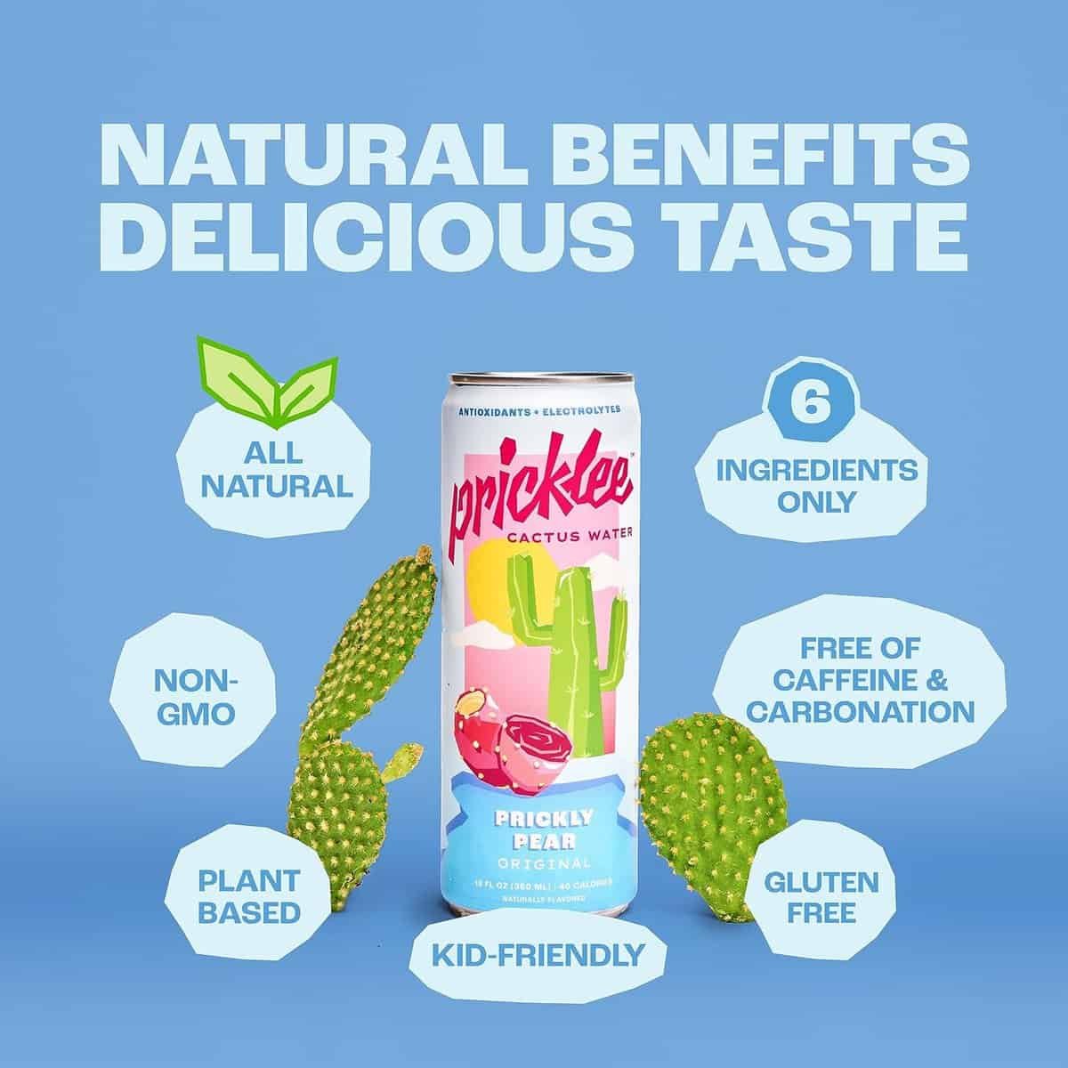 Pricklee Cactus Water Variety 12 Pack - Made From Prickly Pear - Added Natural Antioxidants Electrolytes For Hydration, Immunity, Recovery - 3 Flavors Non-Bubbly, Low-Sugar, No Caffeine 35 Cals Pricklee Cactus Water Variety 12 Pack - Made From Prickly Pear - Added Natural Antioxidants Electrolytes For Hydration, Immunity, Recovery - 3 Flavors Non-Bubbly, Low-Sugar, No Caffeine 35 Cals
