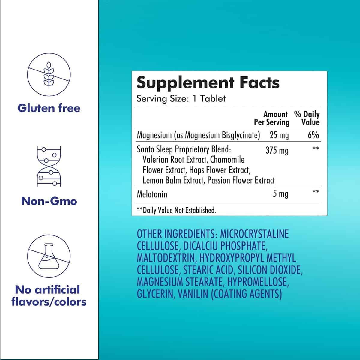 Santo Remedio Sleep Formula, Healthy Sleep Support, Melatonin, Chamomile, and Valerian Root, 90 Capsules, 405 mg per Serving, No Artificial Colors, No Artificial Flavors, Sugar Free, Sodium Free