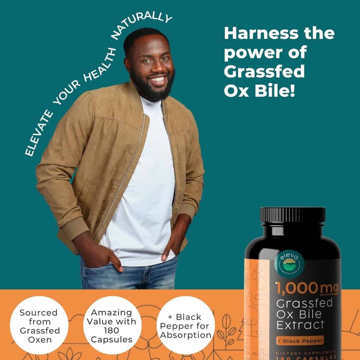 Eleva Nutrition Ox Bile Extract 1,000mg and Nopal Cactus Capsules Bundle