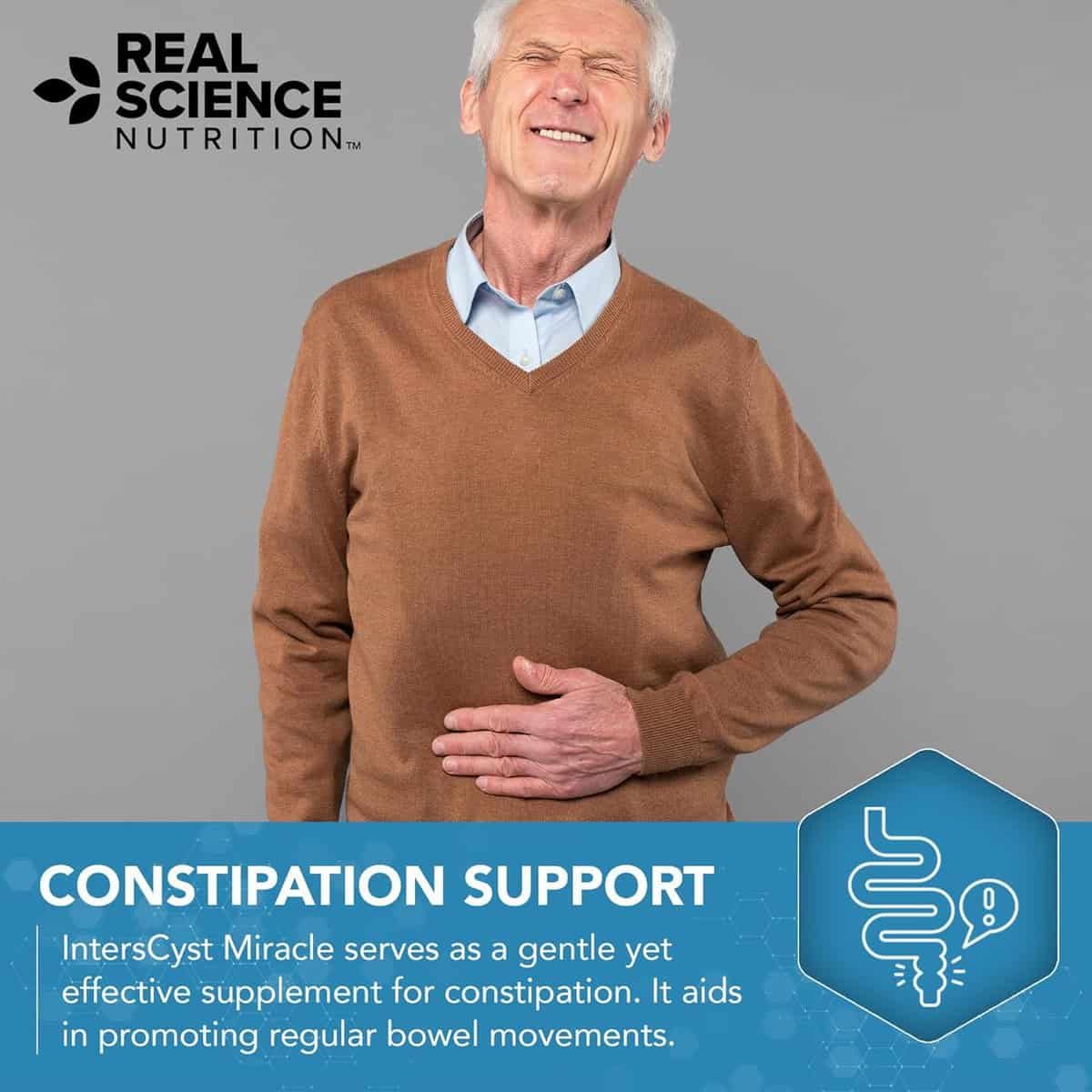 Real Science Nutrition IntersCyst Miracle A Natural Supplement for Bladder and Kidney Health, Providing Relief for Interstitial Cystitis and Constipation Real Science Nutrition IntersCyst Miracle A Natural Supplement for Bladder and Kidney Health, Providing Relief for Interstitial Cystitis and Constipation