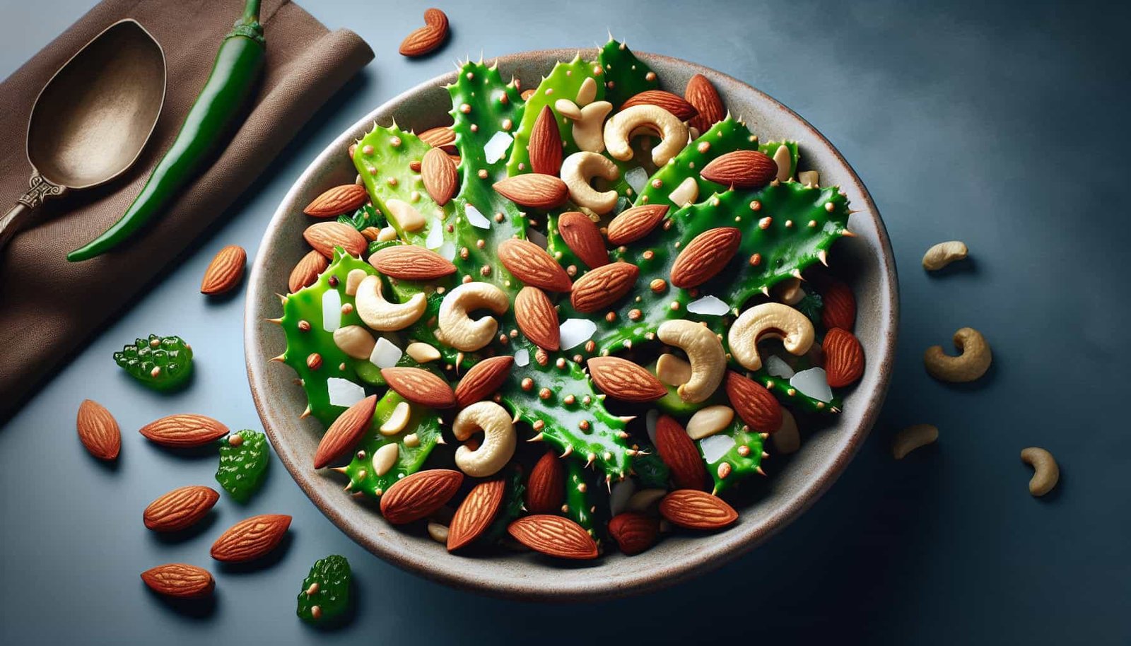 What Nuts Can Provide A Crunchy Texture To Nopal Salads And Dishes?