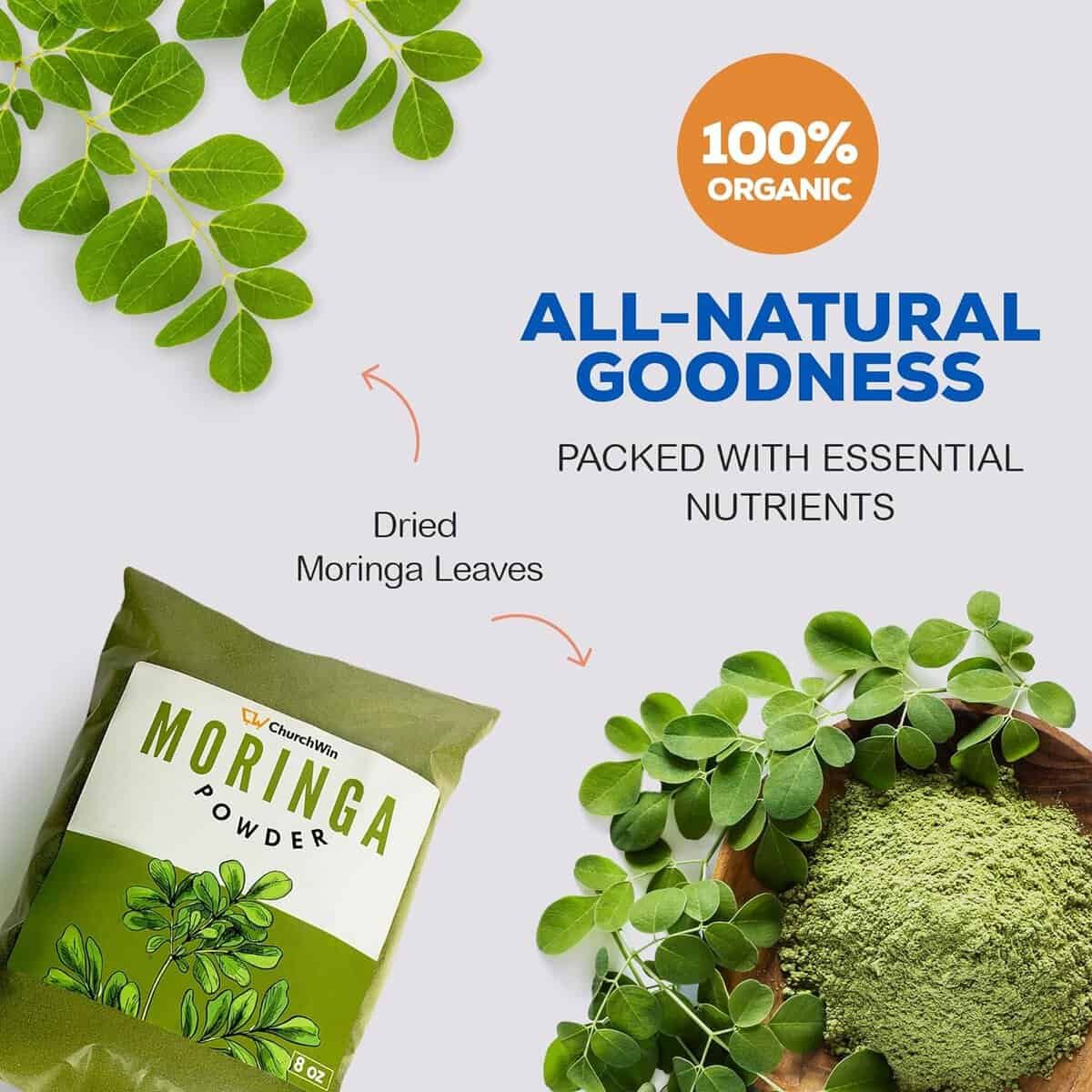 Organic Moringa Powder, 100% Raw, Premium Moringa Powder from Ghana, Enriched with Vitamins C, E, A K for Radiant Skin Immune Function, Moringa Powder for Hair Growth, (8 oz) Organic Moringa Powder, 100% Raw, Premium Moringa Powder from Ghana, Enriched with Vitamins C, E, A K for Radiant Skin Immune Function, Moringa Powder for Hair Growth, (8 oz)