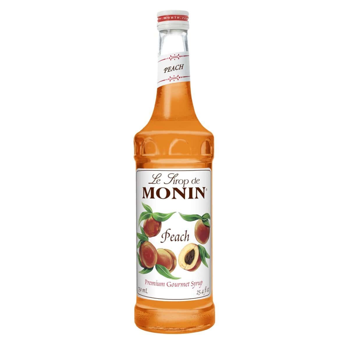 Monin - Peach Syrup, Fresh and Juicy Flavors, Great for Iced Teas, Lemonades, and Sodas, Non-GMO, Gluten-Free (750 ml) Monin - Peach Syrup, Fresh and Juicy Flavors, Great for Iced Teas, Lemonades, and Sodas, Non-GMO, Gluten-Free (750 ml)