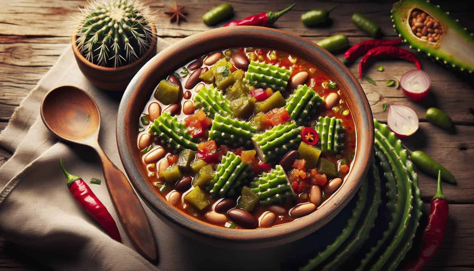 How To Make A Nopal And Bean Chili?