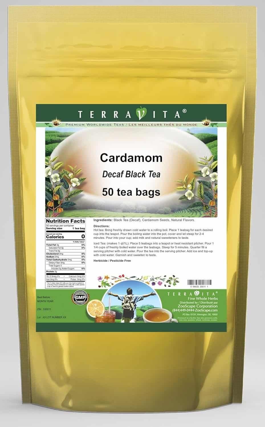 Cardamom Decaf Black Tea (50 tea bags, ZIN: 530011)