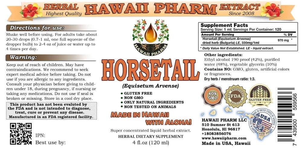 Horsetail Liquid Extract, Organic Horsetail (Equisetum arvense) Tincture Supplement 2x4 oz Horsetail Liquid Extract, Organic Horsetail (Equisetum arvense) Tincture Supplement 2x4 oz