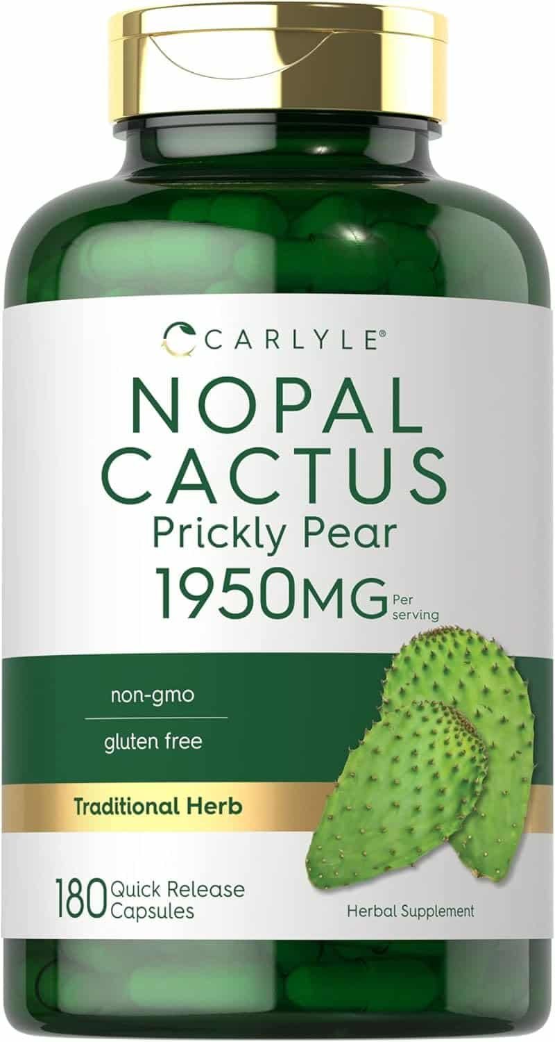 Carlyle Prickly Pear 1950 mg | 180 Capsules | Nopal Cactus Supplement | Non-GMO, Gluten Free Carlyle Prickly Pear 1950 mg | 180 Capsules | Nopal Cactus Supplement | Non-GMO, Gluten Free