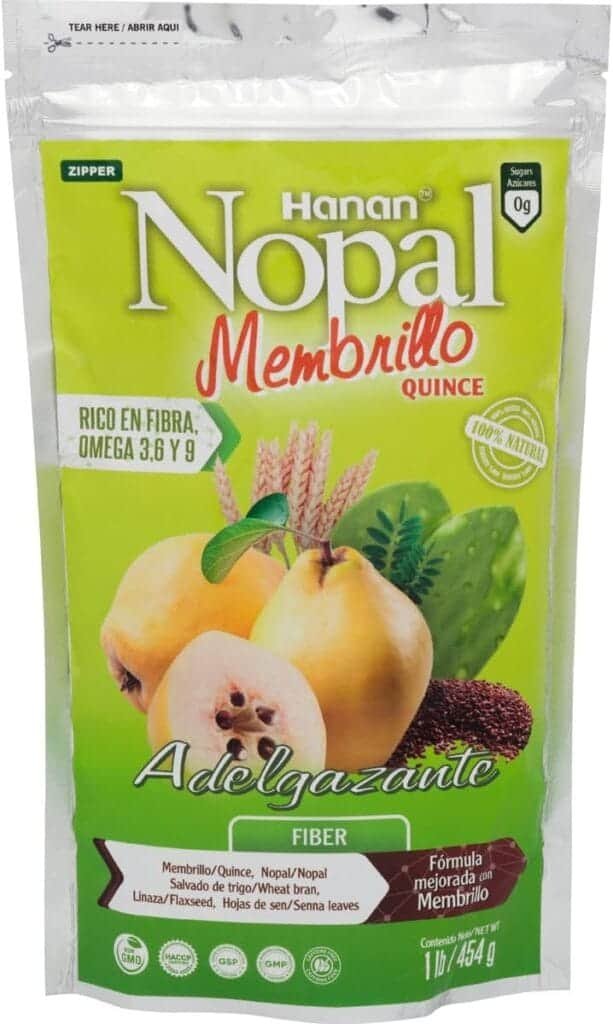 HANAN PERUVIAN SECRETS Nopal Mix with Quince (Membrillo) 1 lb - Fiber Supplement from Peru
